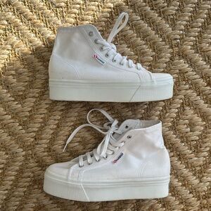 Superga high top platform sneakers 2708 white 39.5 8.5